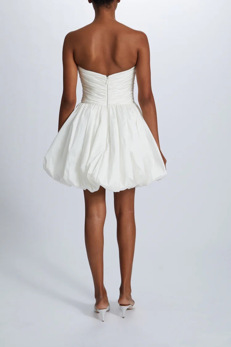 Taffeta Ruched Mini Dress