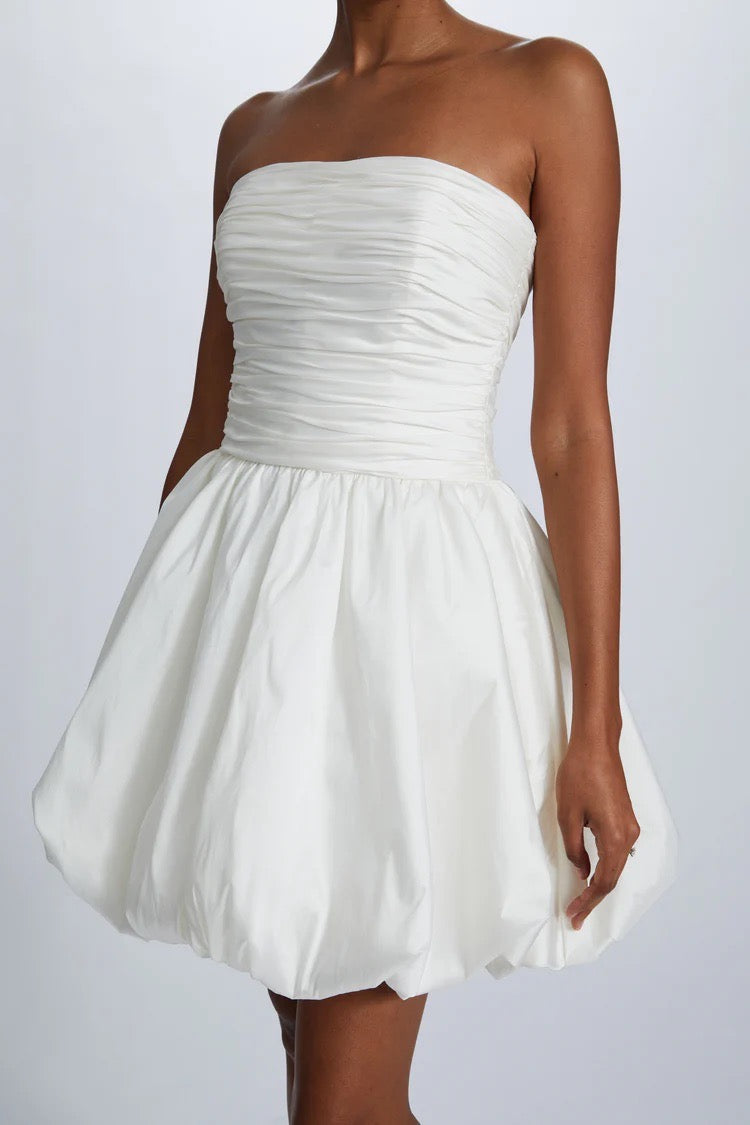 Taffeta Ruched Mini Dress