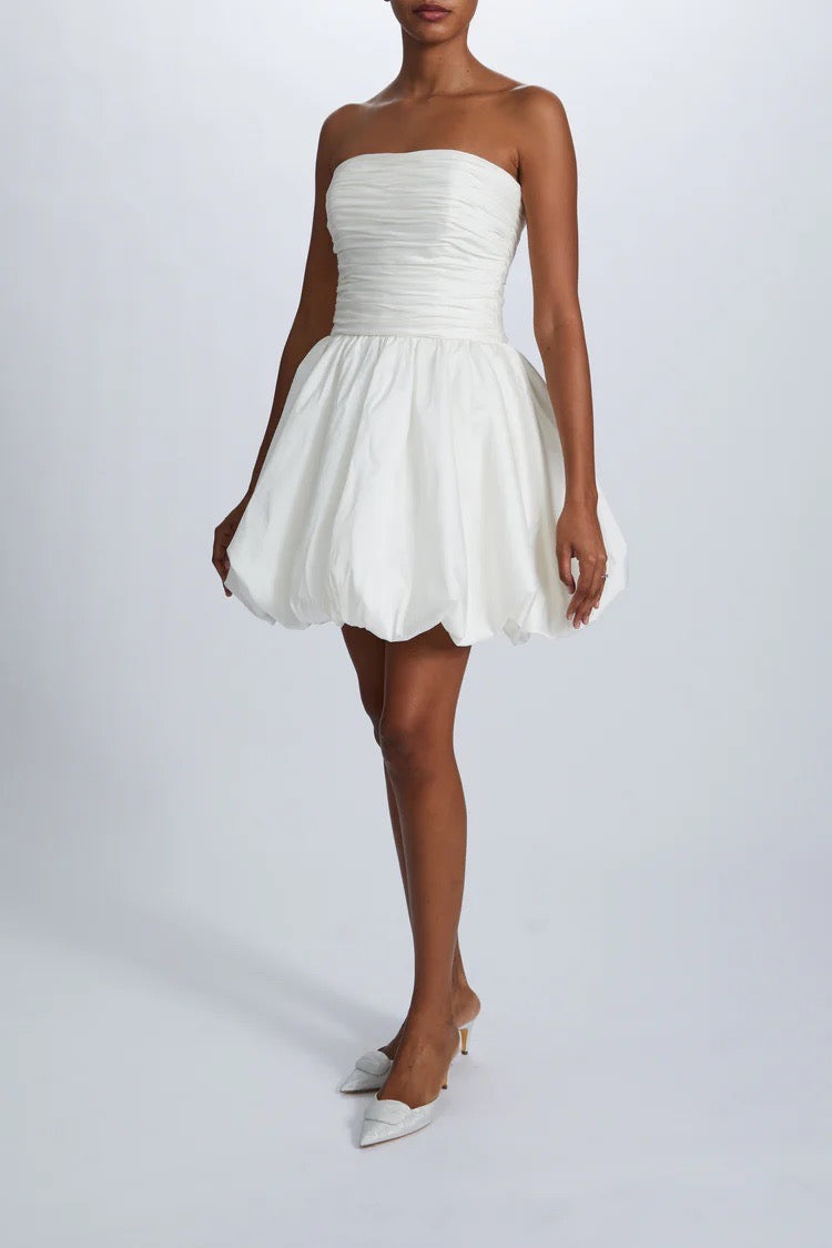Taffeta Ruched Mini Dress