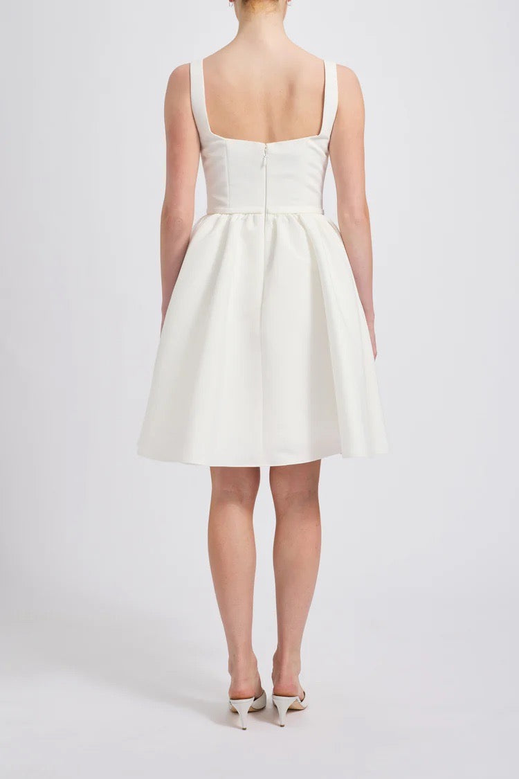 Faille Side Gather Dress Ivory / 14
