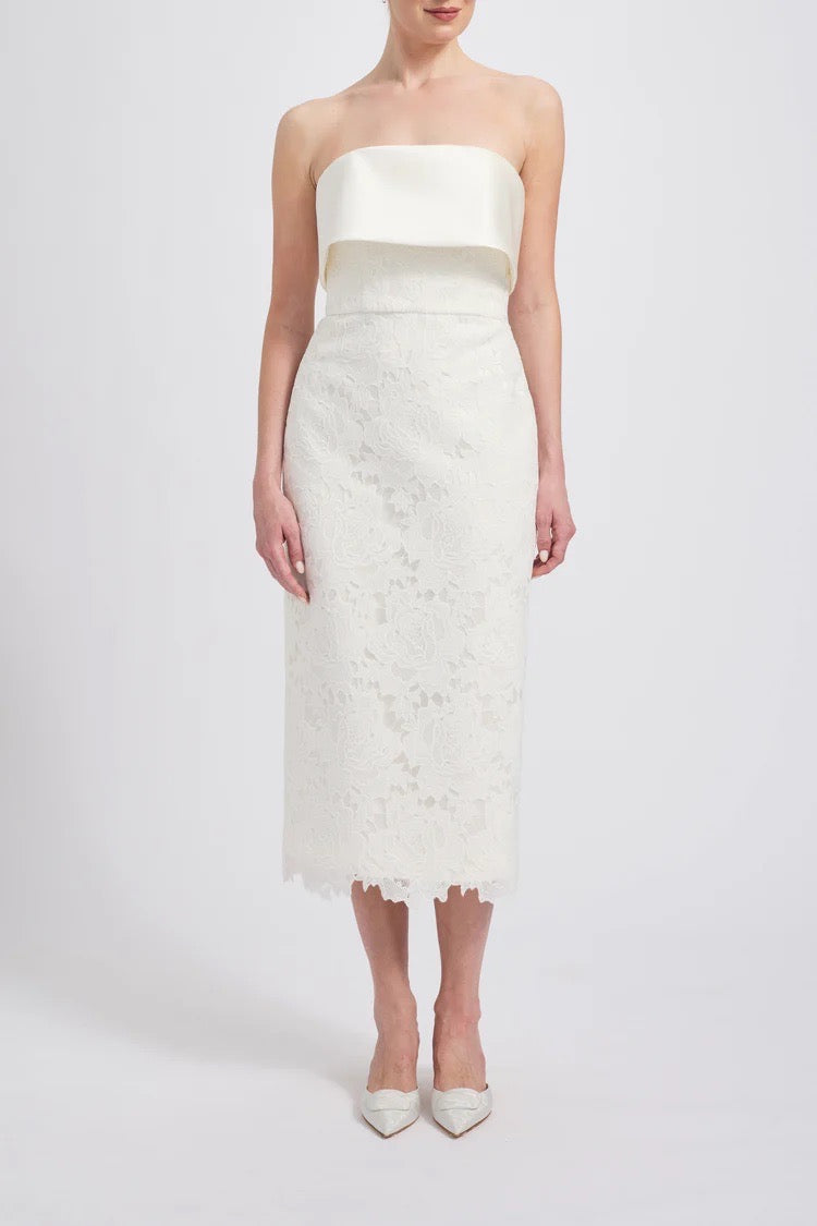 knee length dresses for ladies Guipure Lace Dress Ivory / 2