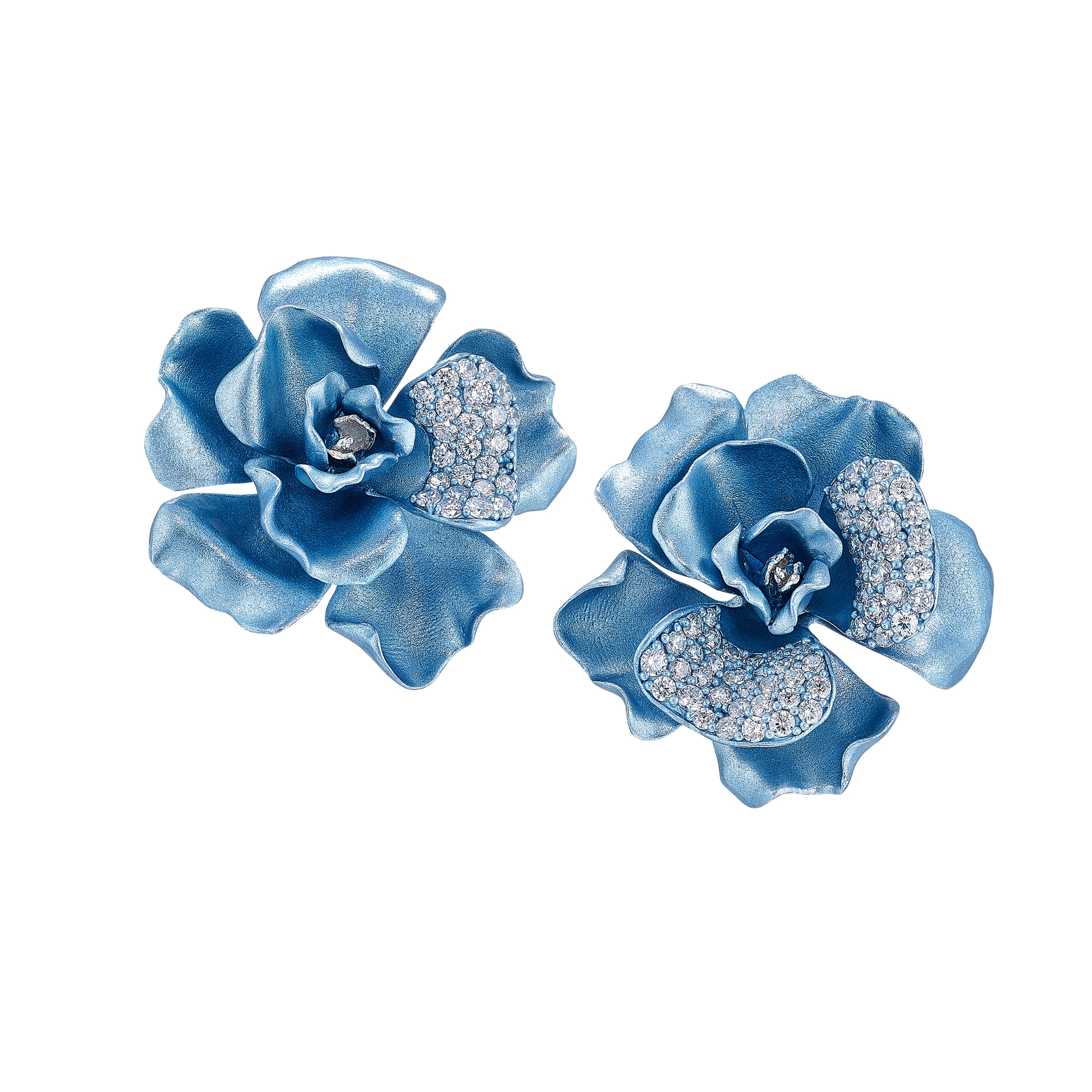 Baby Blue Camelia Earrings