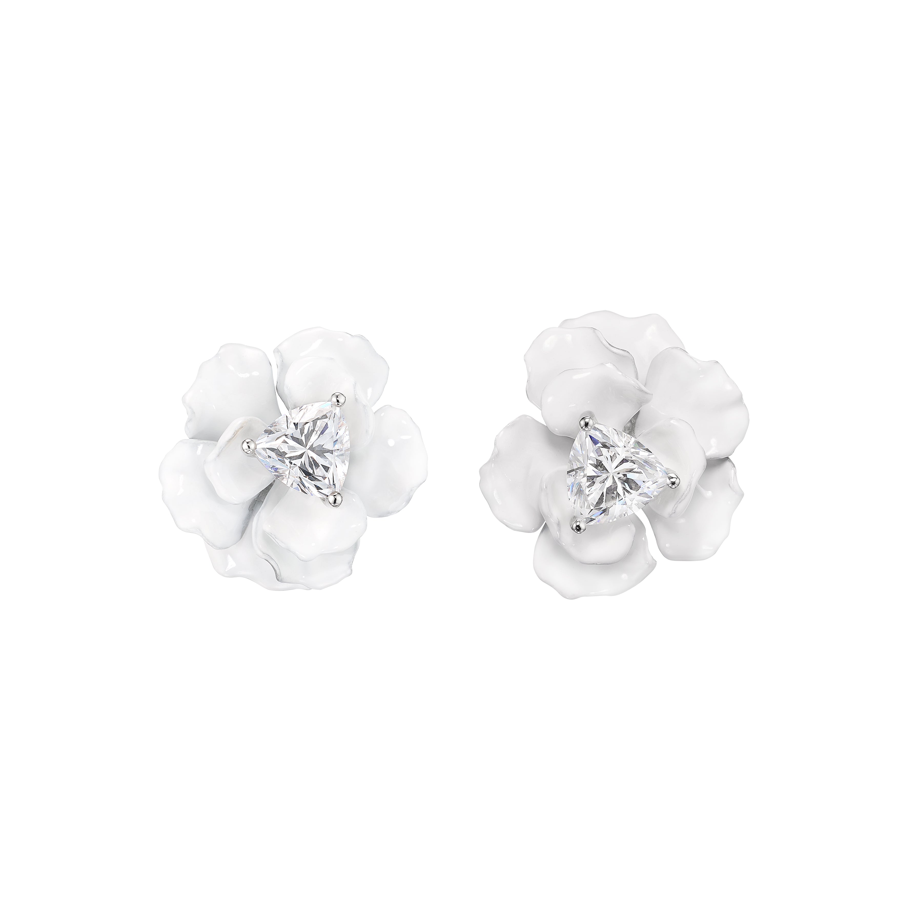 Snowflower Rose Studs