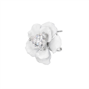 Snowflower Rose Studs