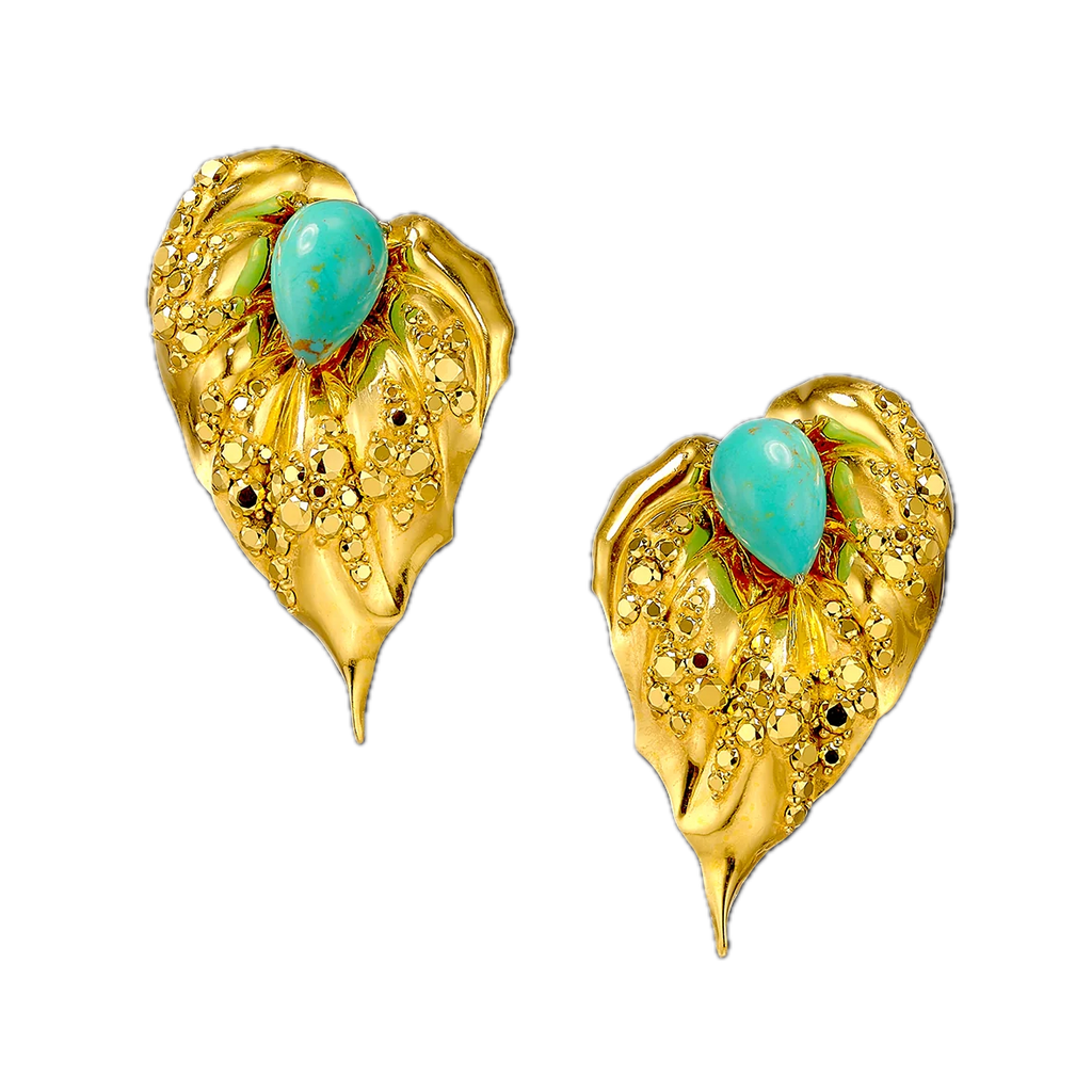 Turquoise Poison Ivy Earrings