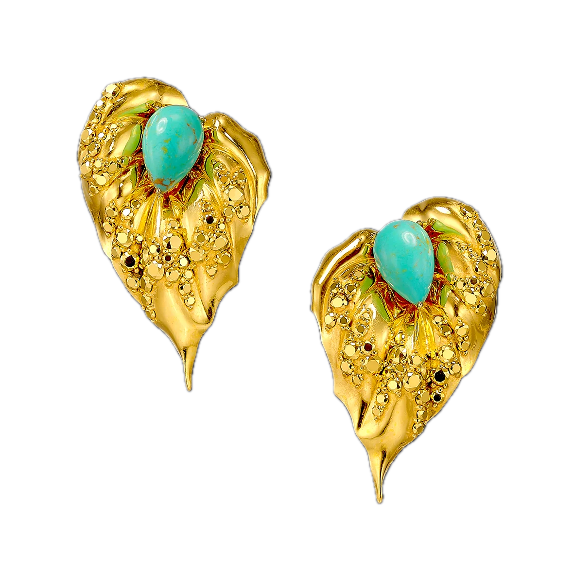 Turquoise Poison Ivy Earrings