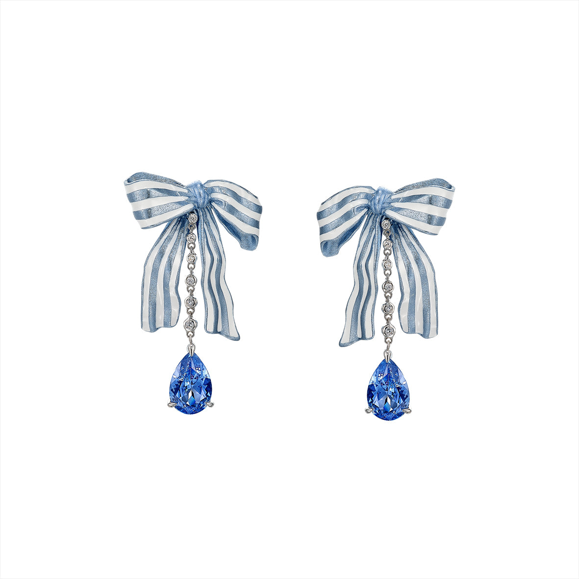 Aqua Bardot Bow Earrings