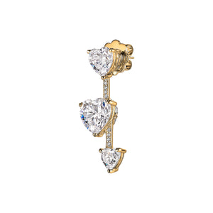 Diamond Heart Pendulum Earrings