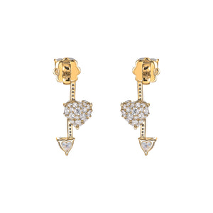 Diamond Heart Pendulum Earrings