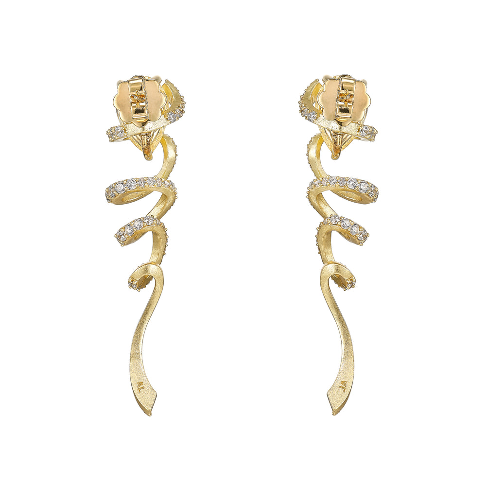 Golden Ribbon Twirl Earrings