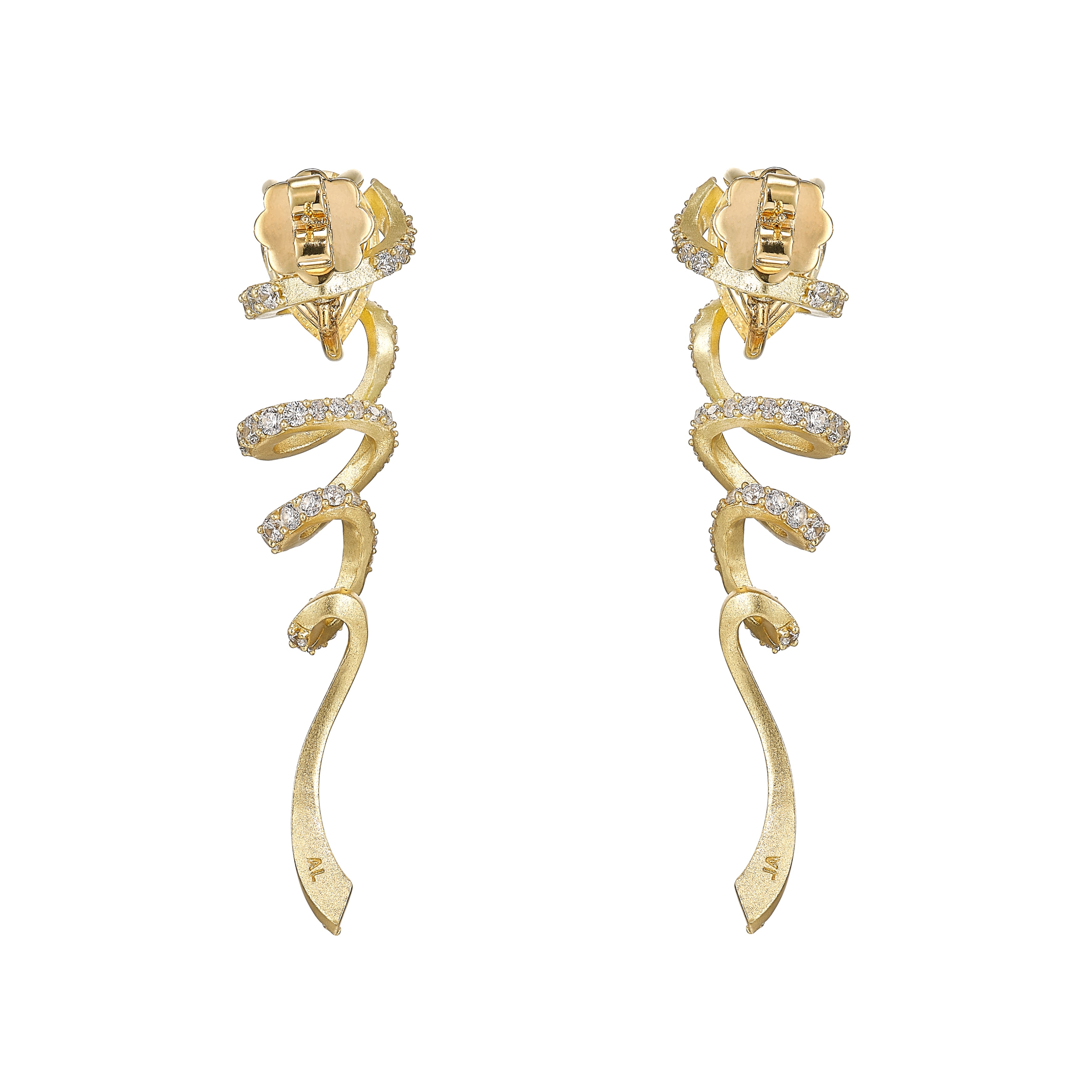 Golden Ribbon Twirl Earrings