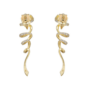 Golden Ribbon Twirl Earrings