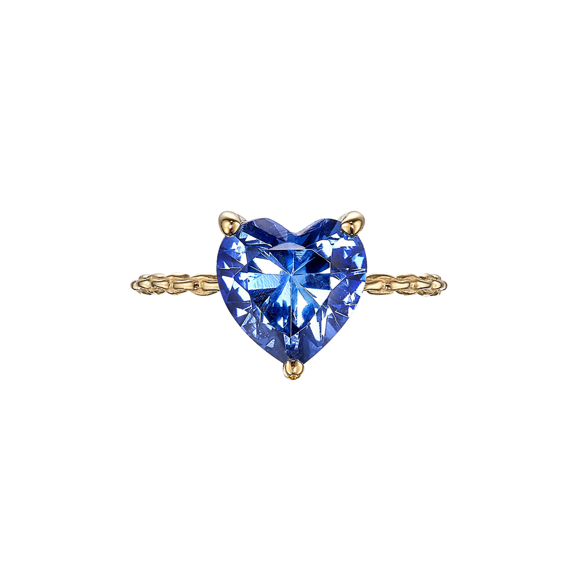 Mini Blue Sapphire Heart Ring