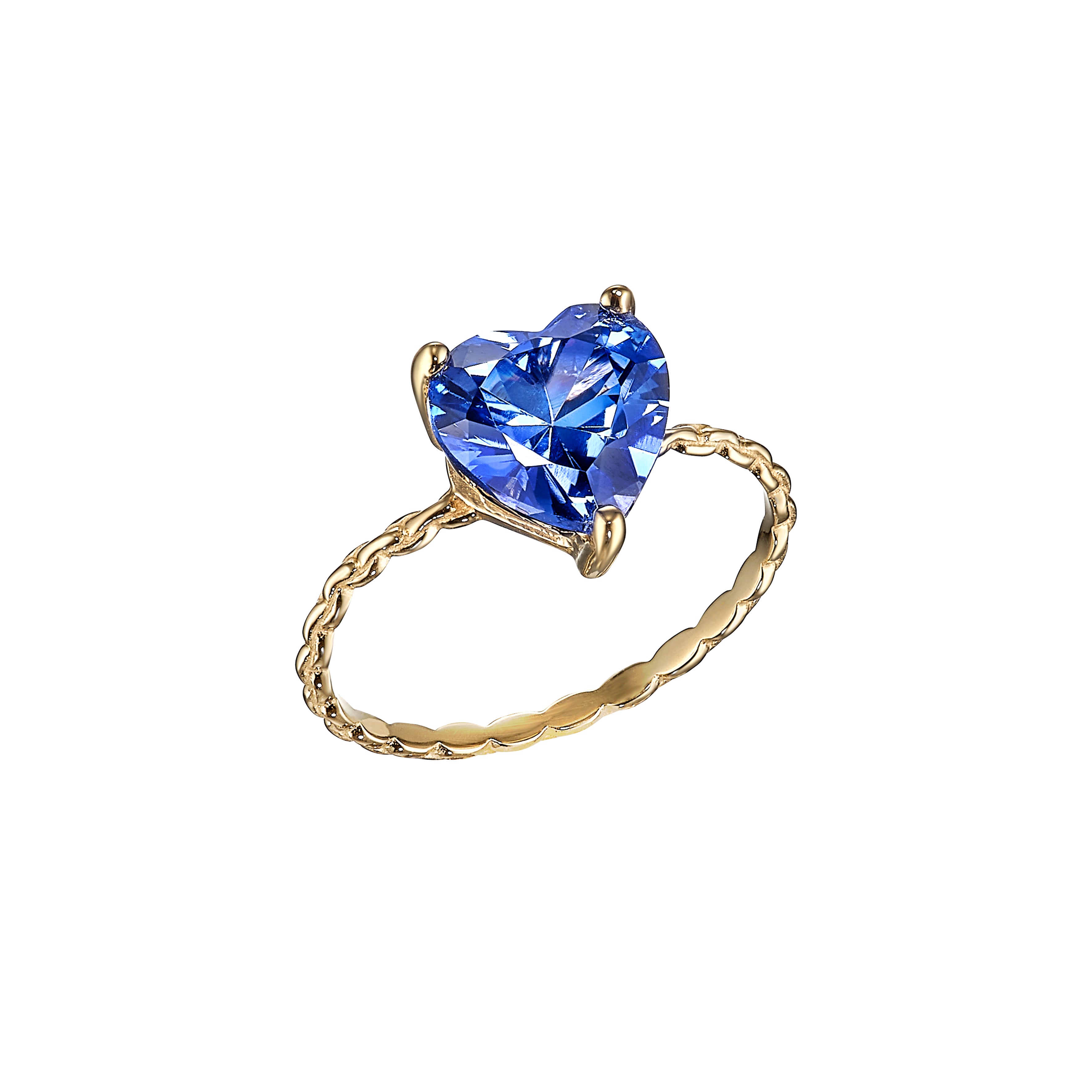 Mini Blue Sapphire Heart Ring