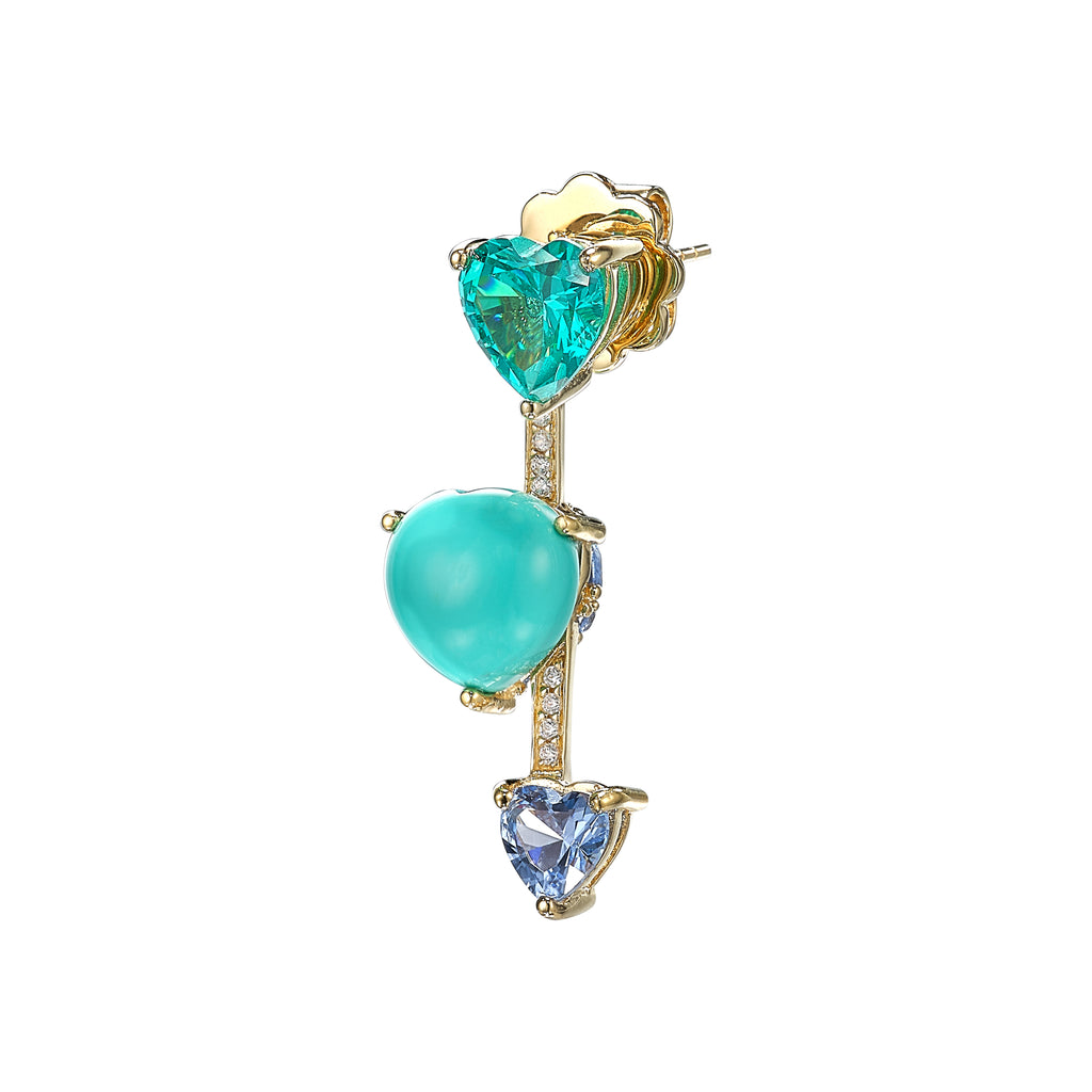 Turquoise Heart Pendulum Earrings