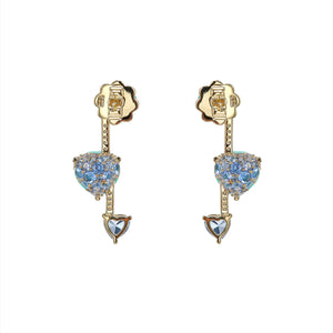 Turquoise Heart Pendulum Earrings