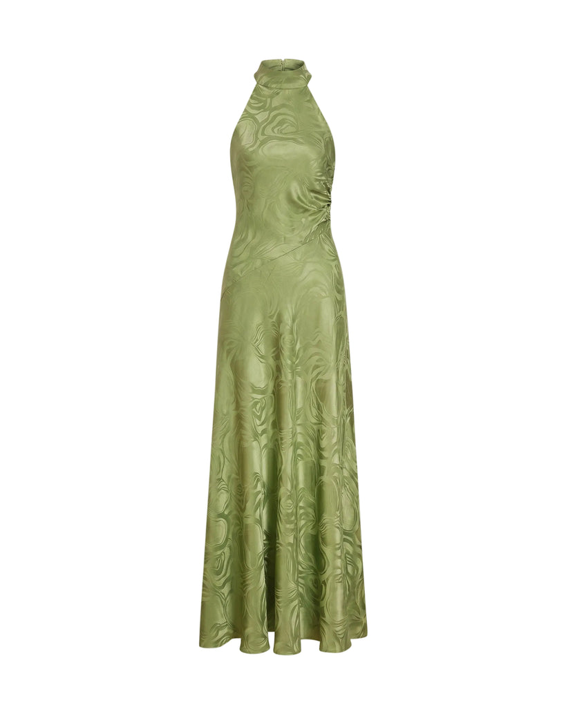 artichoke green dress Alaia Long Dress