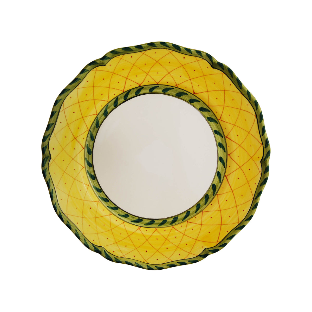 Ananas Dessert Plates in Green/Yellow, Set of 6