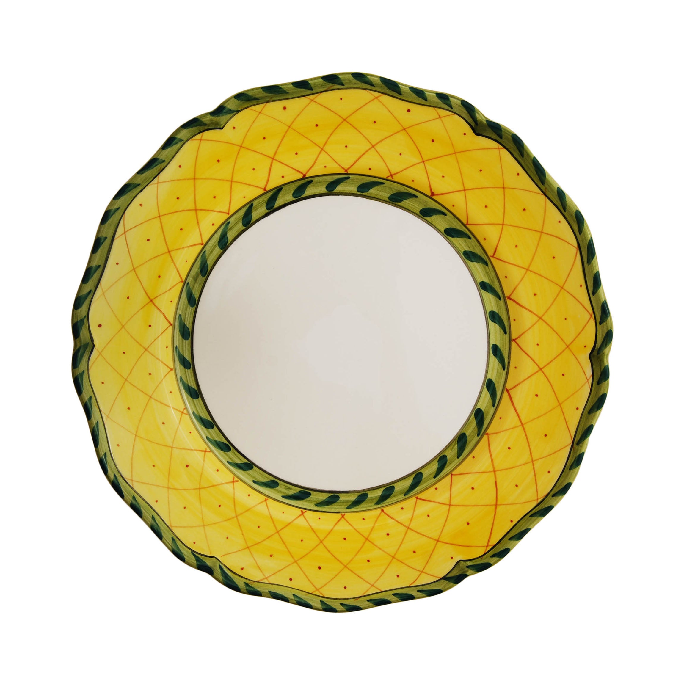 Ananas Dinner Plates in Green/Yellow, Set of 6