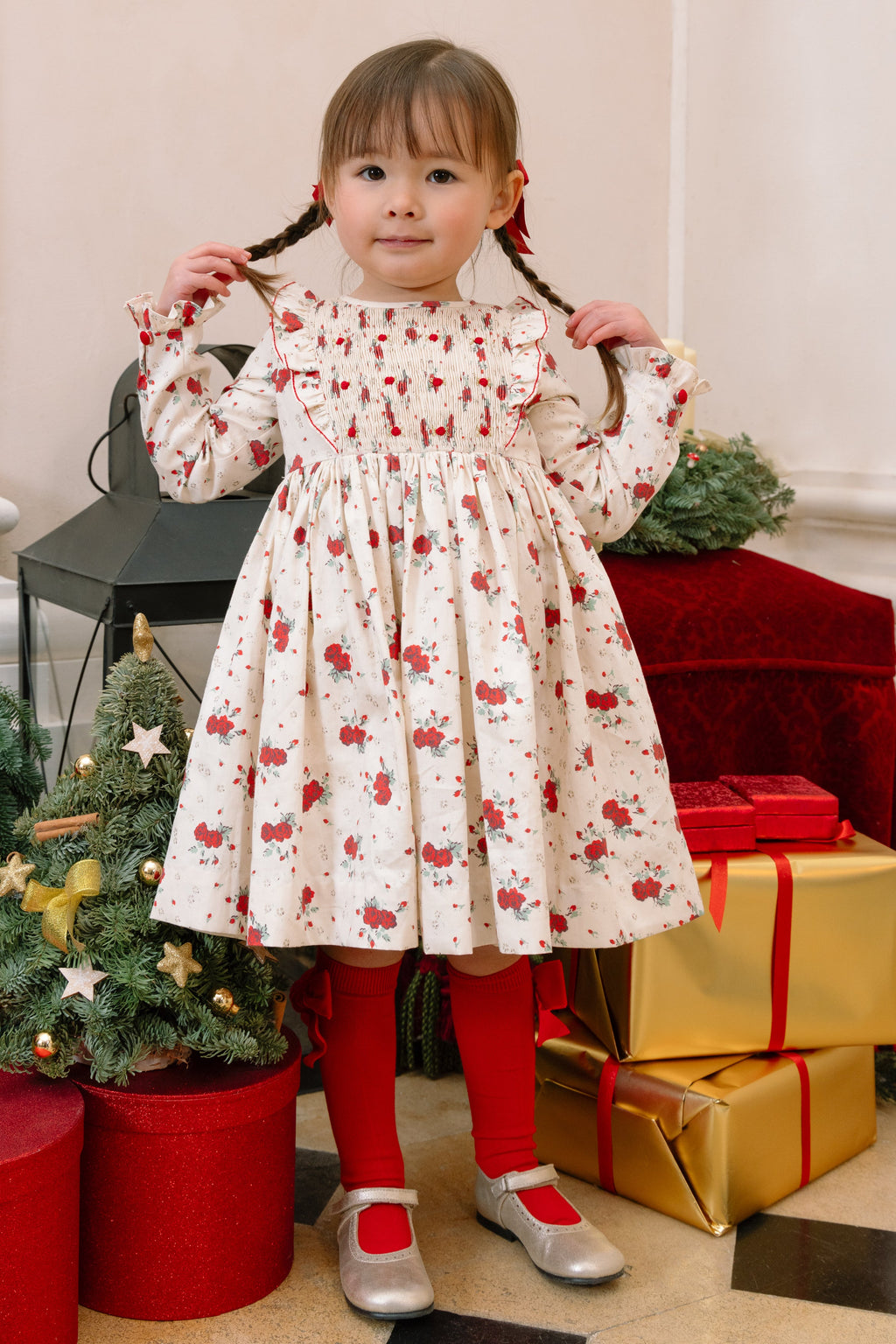 Anastasia Christmas Smocked Dress 6Y