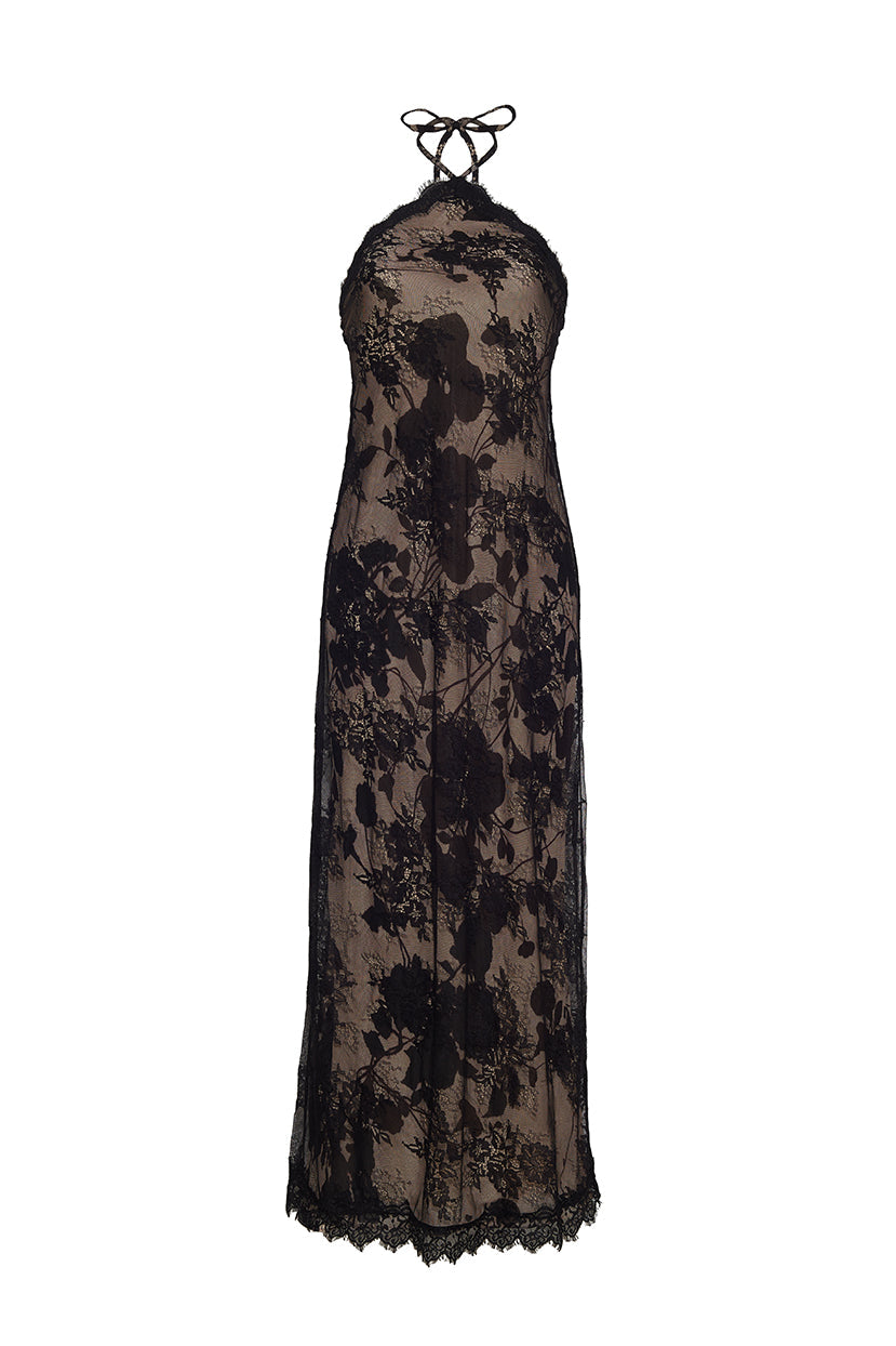 Andes Dress in Black Chantilly Lace
