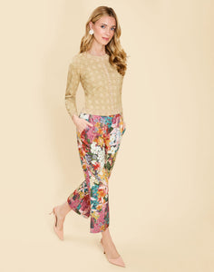Tuxedo Crop Kick Pants in Midnight Meadows