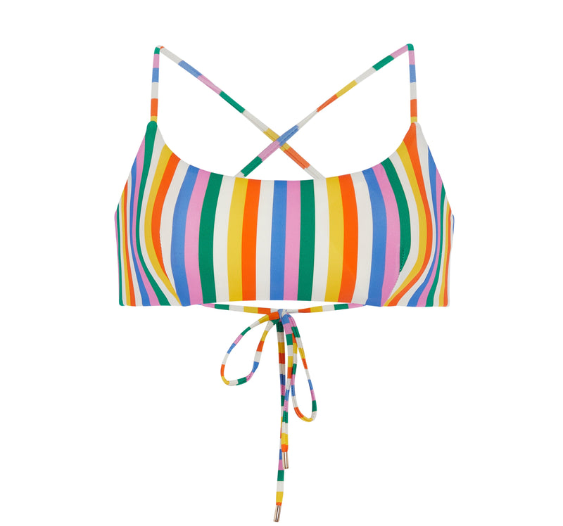 The Fiji Bikini Top in Rainbow Stripe