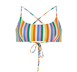 The Fiji Bikini Top in Rainbow Stripe