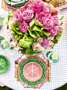 Cabbage Dessert Plate in Pink