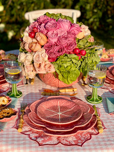 Cabbage Dessert Plate in Pink