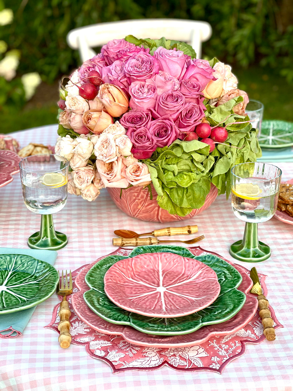 Cabbage Dessert Plate in Pink
