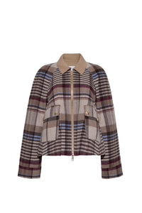 Andrew Jacket in Pima Plaid Tan