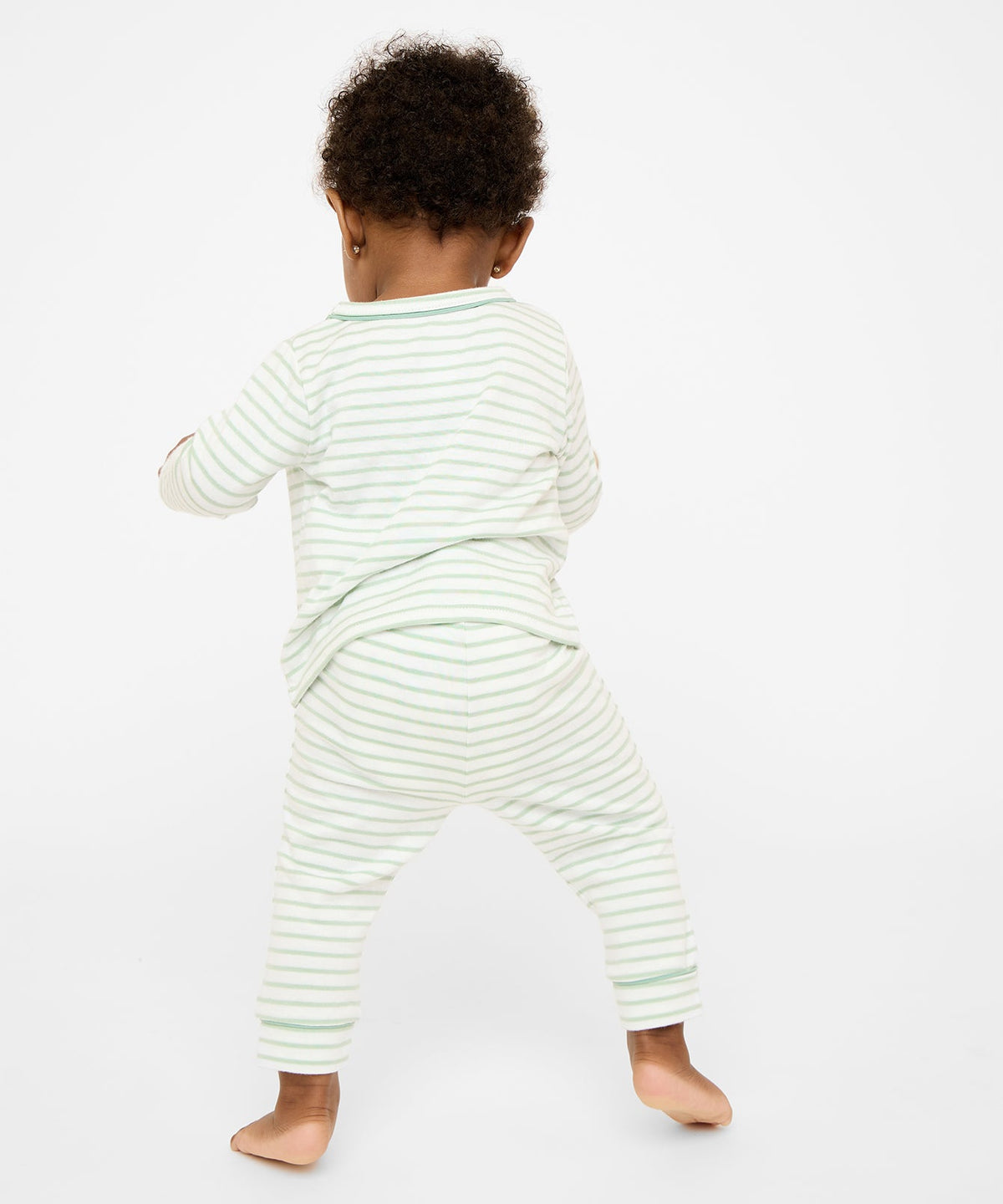 Andy Baby Legging in Dusty Seafoam Mini Stripe