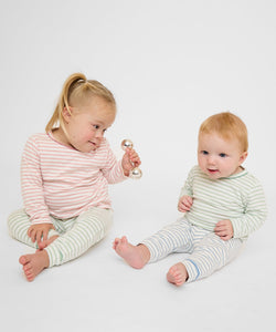Andy Baby Legging in Dusty Seafoam Mini Stripe