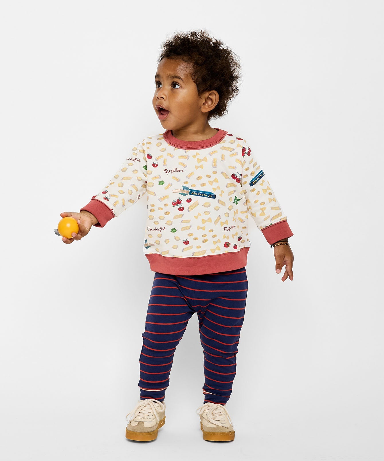 Andy Baby Legging in Navy Fine Stripe