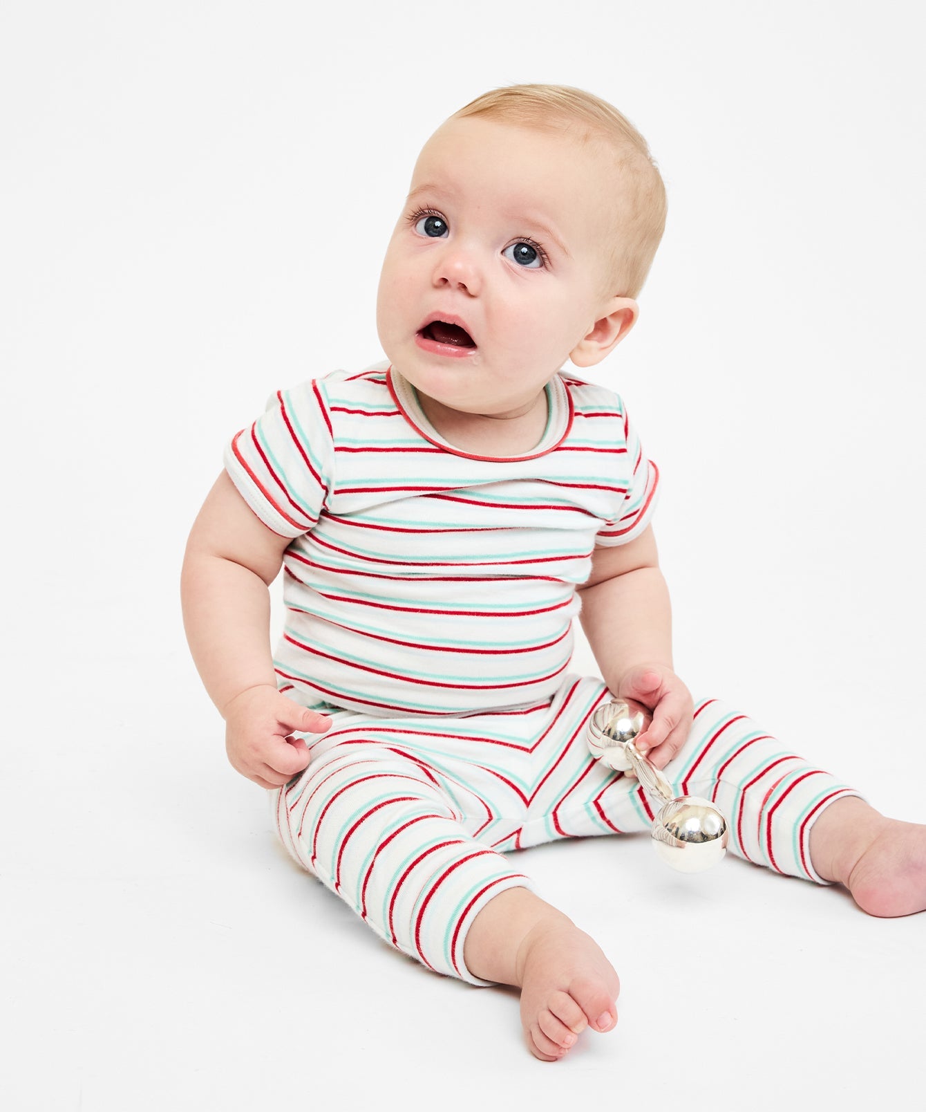 Andy Baby Legging in Turquoise Triple Stripe