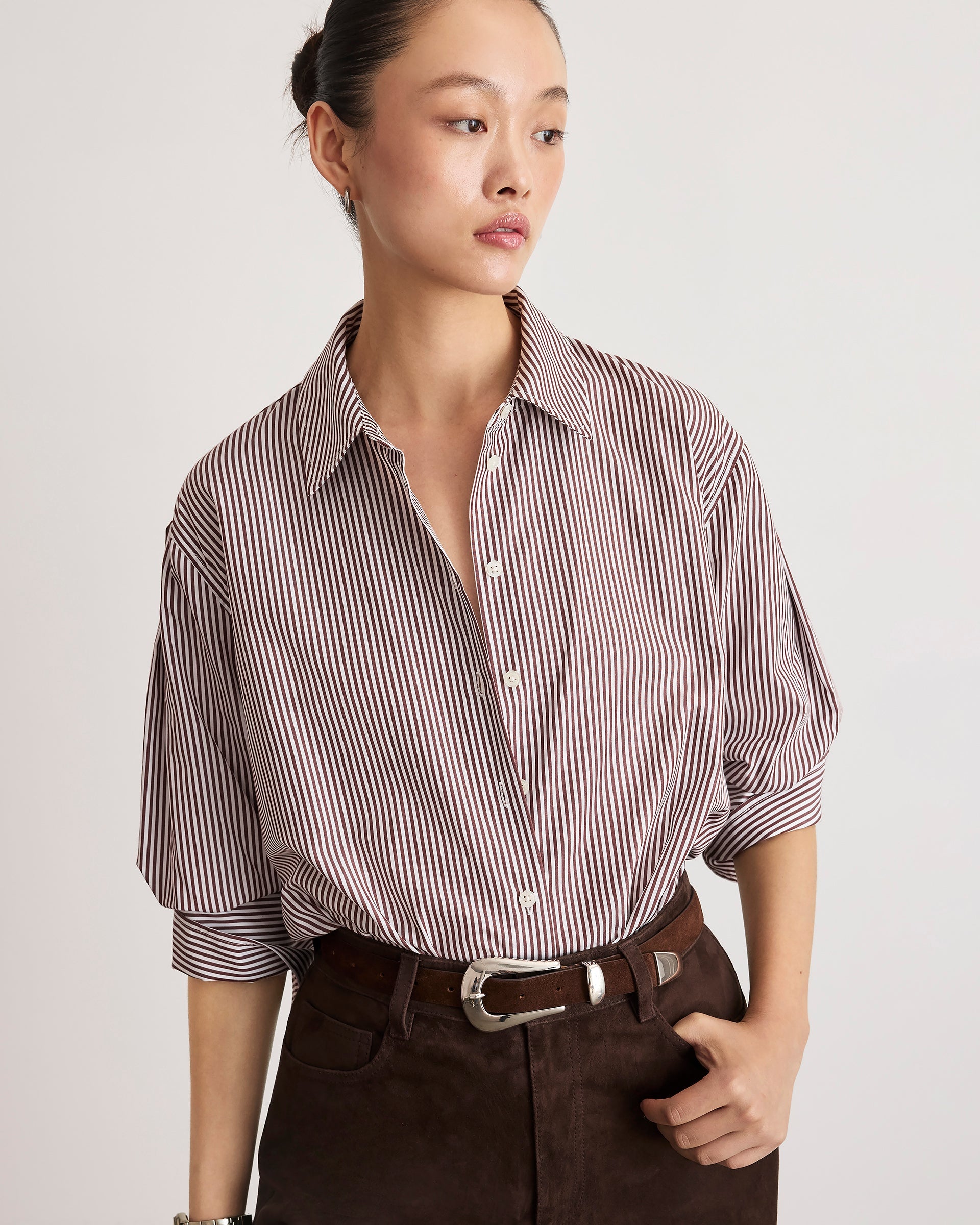 Emmy Top in Dark Fig/Optic White Multi