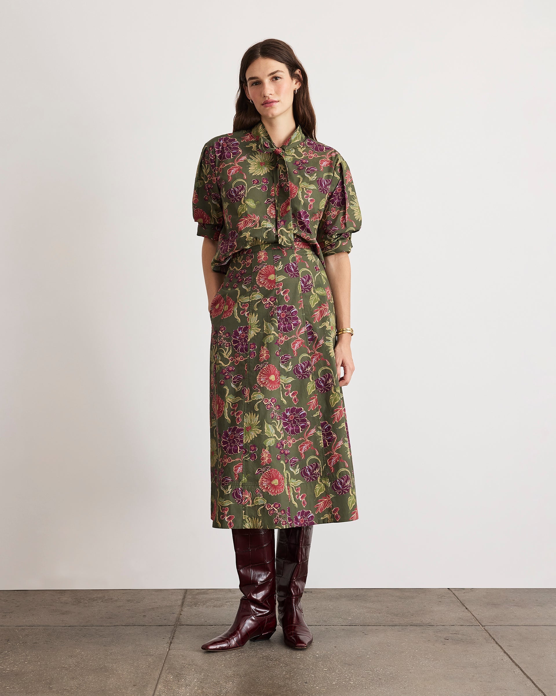 Tavia Skirt in Army Multi