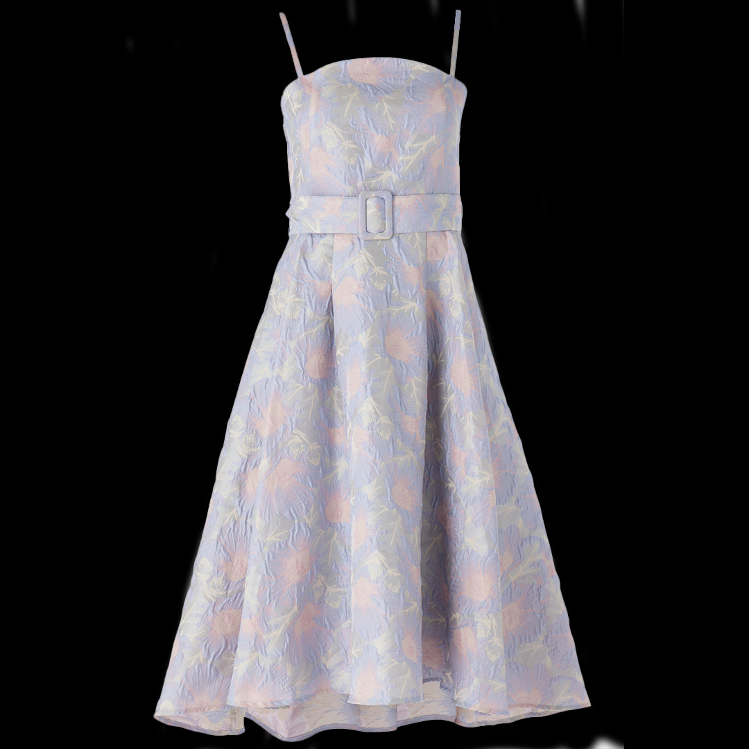 Annabelle Dress in Lilac Floral Jacquard