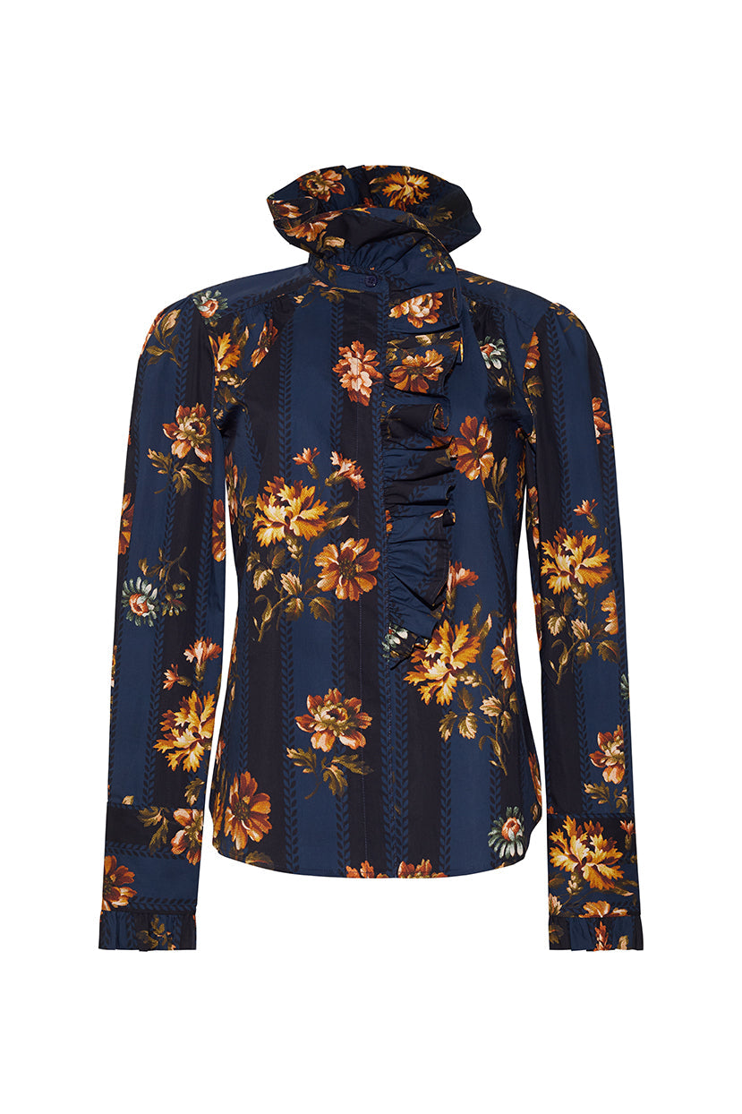 Anne Blouse in Amour Flora Navy