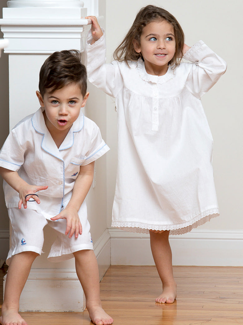 Annie White Cotton Dress in Lace