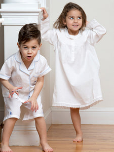 Annie White Cotton Dress in Lace