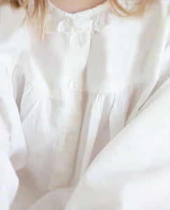 Annie White Cotton Dress in Lace