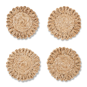 Annisa Straw Coasters in Natural, Set of 4