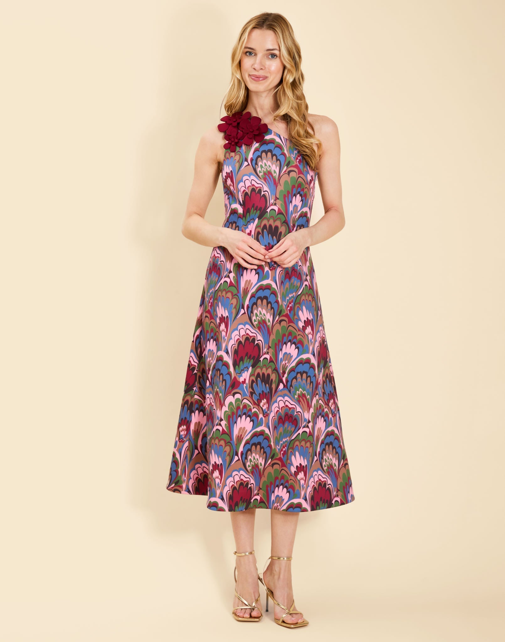 Annmarie Midi Dress in Twilight Marble