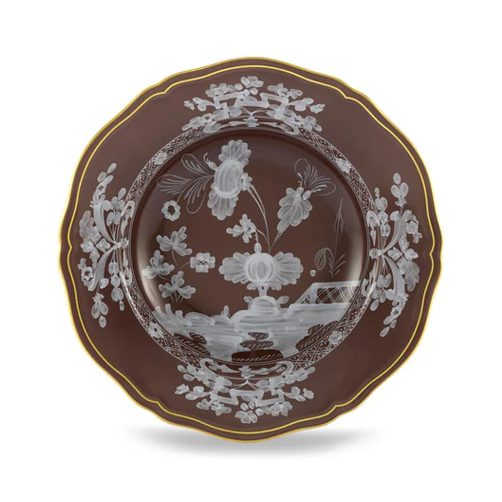 Oriente Italiano Antico Doccia Soup Plate in Castagna