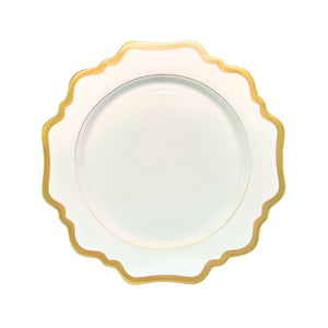 Antique White Dessert in Gold Rim