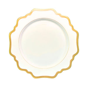 Antique White Dinner in Gold Rim