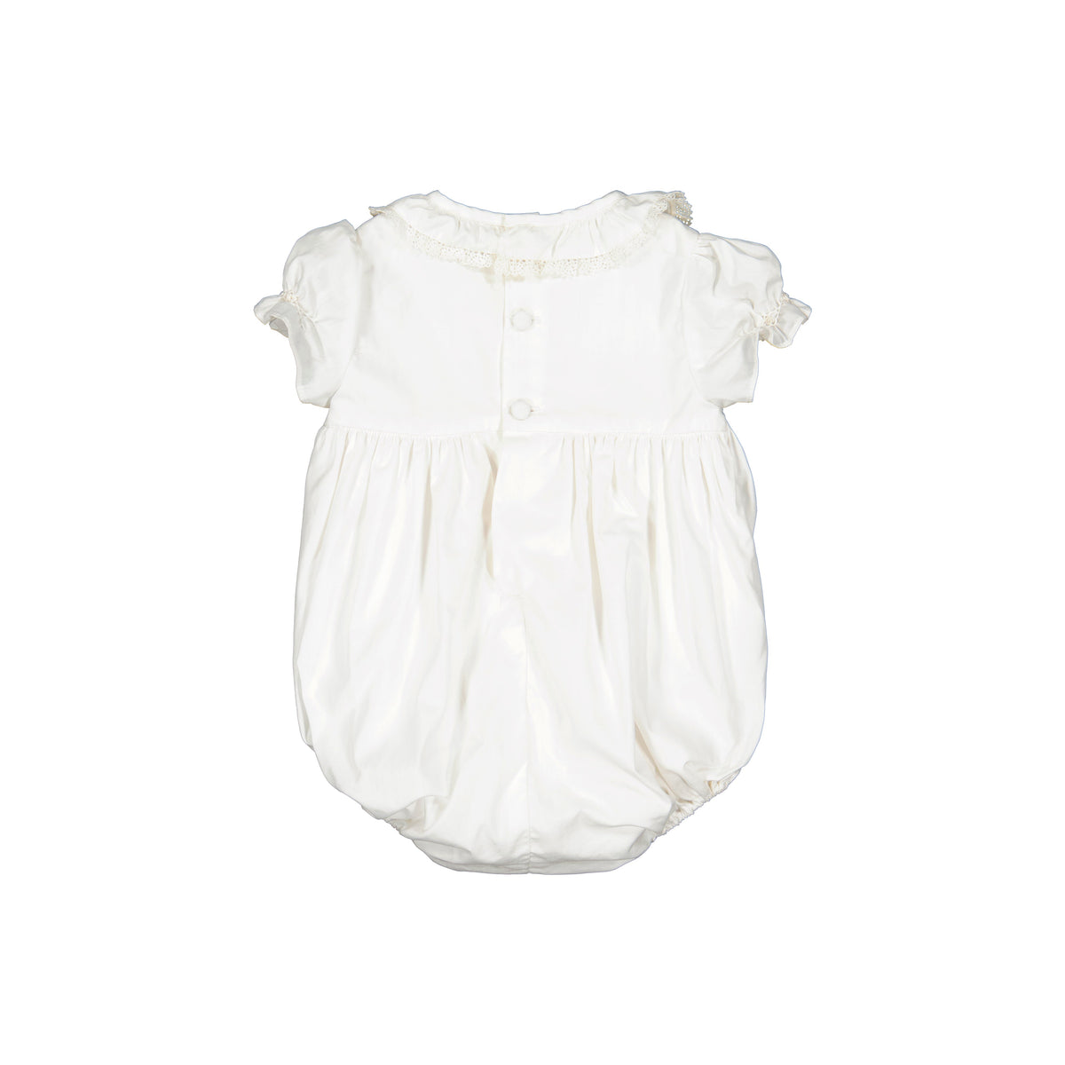 Antoinette Ceremony White Smocked Baby Bubble