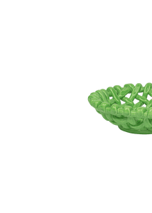 Apple Green Basketweave Bowl